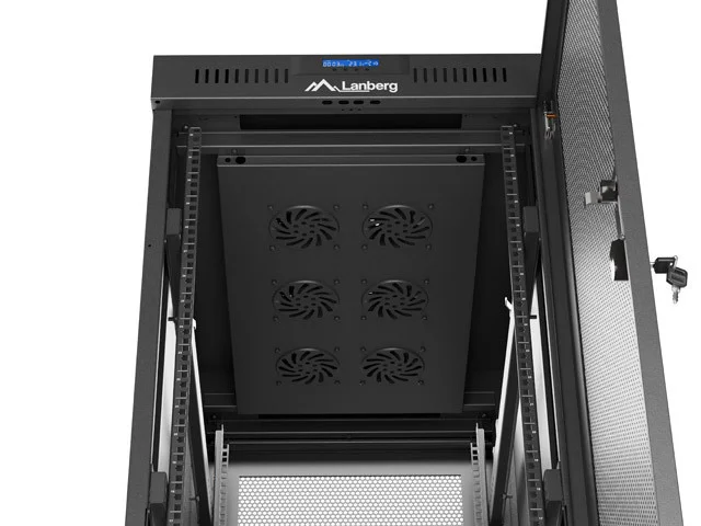 19" VOLNĚ STOJÍCÍ RACKOVÁ SKŘÍŇ 32U/600X1000 (FLAT PACK) SE SÍŤOVÝMI DVEŘMI LCD ČERNÁ