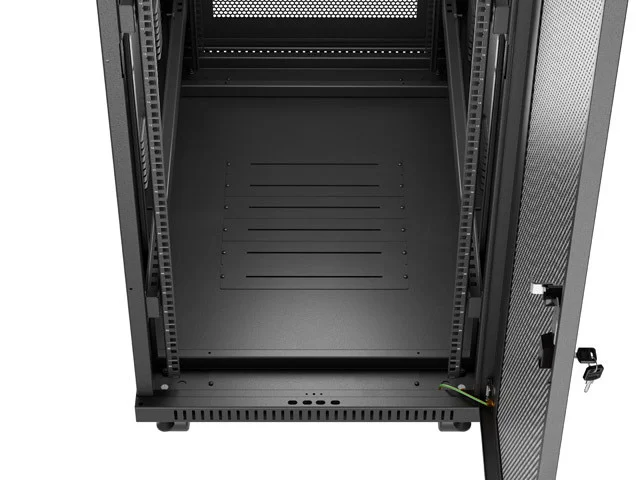 19" VOLNĚ STOJÍCÍ RACKOVÁ SKŘÍŇ 32U/600X1000 (FLAT PACK) SE SÍŤOVÝMI DVEŘMI LCD ČERNÁ
