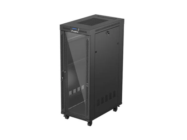 19" VOLNĚ STOJÍCÍ RACKOVÁ SKŘÍŇ 32U/600X1000 (FLAT PACK) S PROSKLENÝMI DVEŘMI LCD ČERNÁ