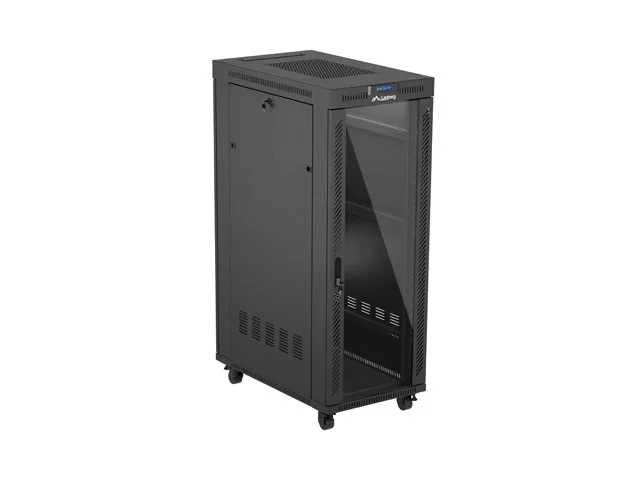19" VOLNĚ STOJÍCÍ RACKOVÁ SKŘÍŇ 32U/600X1000 (FLAT PACK) S PROSKLENÝMI DVEŘMI LCD ČERNÁ