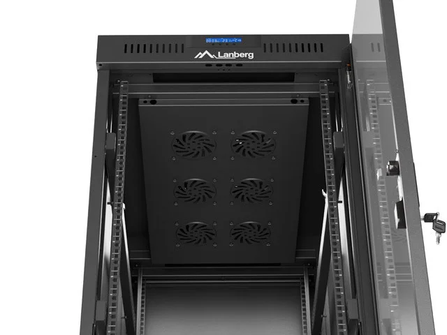 19" VOLNĚ STOJÍCÍ RACKOVÁ SKŘÍŇ 32U/600X1000 (FLAT PACK) S PROSKLENÝMI DVEŘMI LCD ČERNÁ