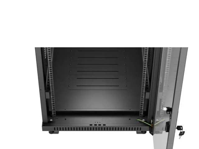 19" VOLNĚ STOJÍCÍ RACKOVÁ SKŘÍŇ 32U/600X1000 (FLAT PACK) S PROSKLENÝMI DVEŘMI LCD ČERNÁ