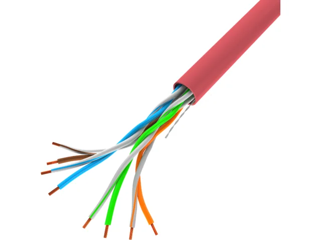 LAN KABEL CAT.5E UTP 305M PEVNÝ CU ČERVENÝ