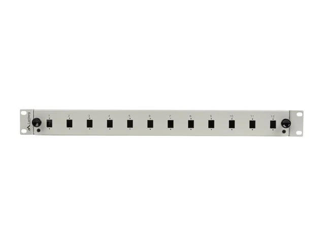 19" 1U OPTICKÝ PATCH PANEL  12XSC SIMPLEX / 12XLC DUPLEX ŠEDÝ + PŘÍSLUŠENSTVÍ