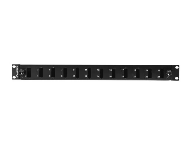 19" 1U OPTICKÝ PATCH PANEL  12XSC DUPLEX / 12XLC QUAD ČERNÝ + PŘÍSLUŠENSTVÍ
