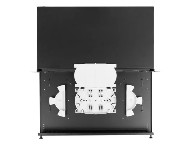 19" 1U OPTICKÝ PATCH PANEL  12XSC DUPLEX / 12XLC QUAD ČERNÝ + PŘÍSLUŠENSTVÍ