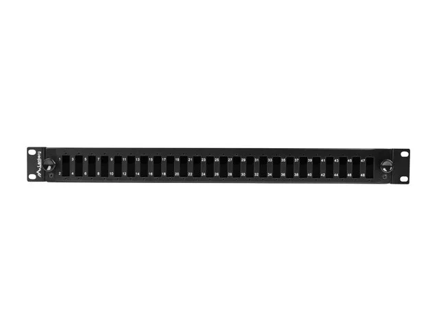 19" 1U OPTICKÝ PATCH PANEL  24XSC DUPLEX / 24XLC QUAD ČERNÝ + PŘÍSLUŠENSTVÍ