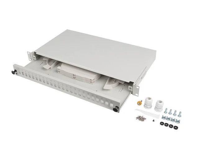 19" RACKOVÝ 1U OPTICKÝ PATCH PANEL  24XSC SIMPLEX/24XLC DUPLEX + PŘÍSLUŠENSTVÍ