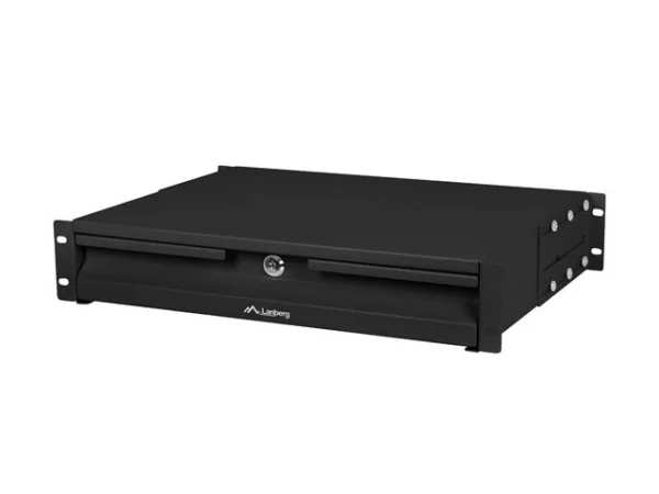19" ZÁSUVKA 2U/483X360MM MAX. NOSNOST DO 90 KG 4BODOVÁ MONTÁŽ ČERNÁ