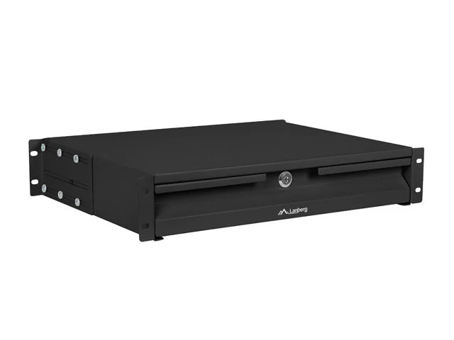 19" ZÁSUVKA 2U/483X360MM MAX. NOSNOST DO 90 KG 4BODOVÁ MONTÁŽ ČERNÁ