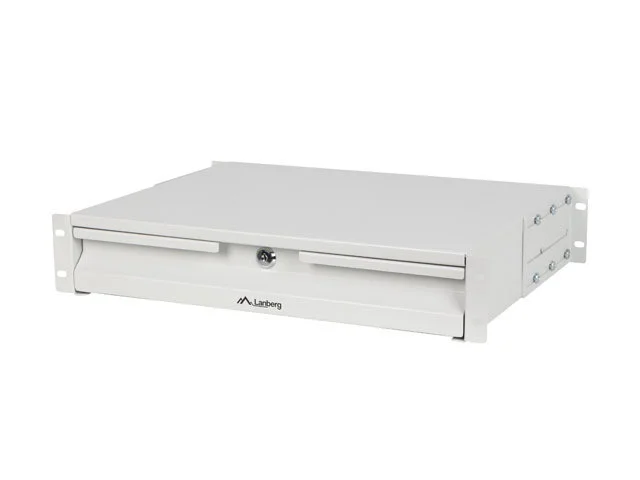 19" ZÁSUVKA 2U/483X360MM MAX. NOSNOST DO 90 KG 4BODOVÁ MONTÁŽ ŠEDÝ
