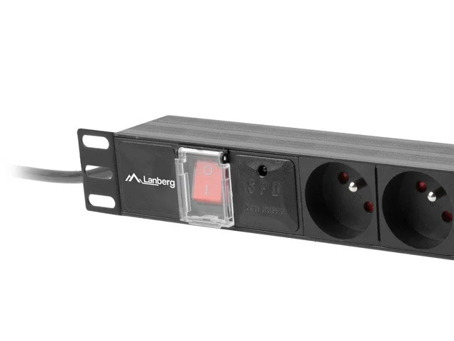 NAPÁJECÍ DISTRIBUČNÍ JEDNOTKA (PDU) 19"  1U 16A 2M 7X FRANCOUZSKÉ ZÁSUVKY ČERNÁ