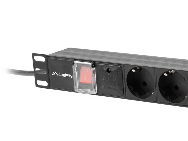 NAPÁJECÍ DISTRIBUČNÍ JEDNOTKA (PDU) 19"  1U 16A 2M 7X SCHUKO ZÁSUVKY ČERNÁ