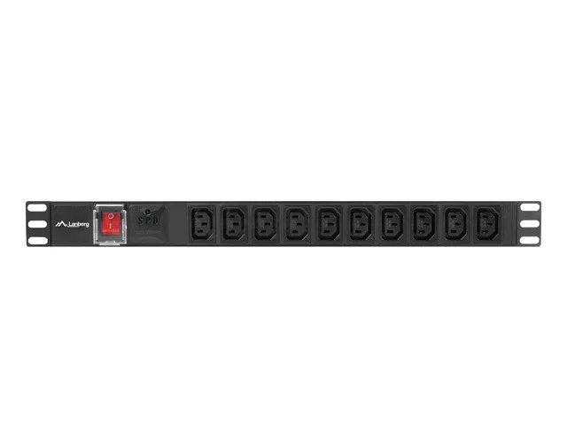 19"  1U 10A 2M 10X ZÁSUVEK IEC C13 ČERNÁ C14