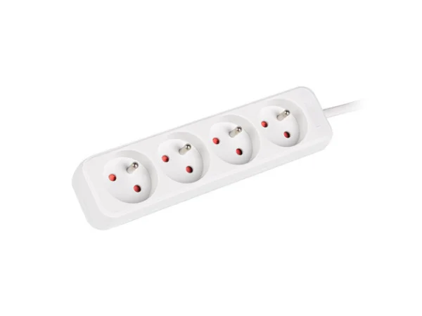 NAPÁJECÍ LIŠTA  1,5 M 4X FRANCOUZSKÉ ZÁSUVKY KVALITNÍ MĚDĚNÝ KABEL BÍLÁ