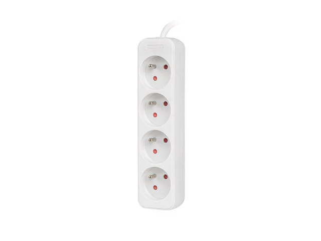 NAPÁJECÍ LIŠTA  1,5 M 4X FRANCOUZSKÉ ZÁSUVKY KVALITNÍ MĚDĚNÝ KABEL BÍLÁ