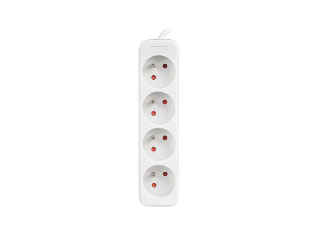 NAPÁJECÍ LIŠTA  1,5 M 4X FRANCOUZSKÉ ZÁSUVKY KVALITNÍ MĚDĚNÝ KABEL BÍLÁ