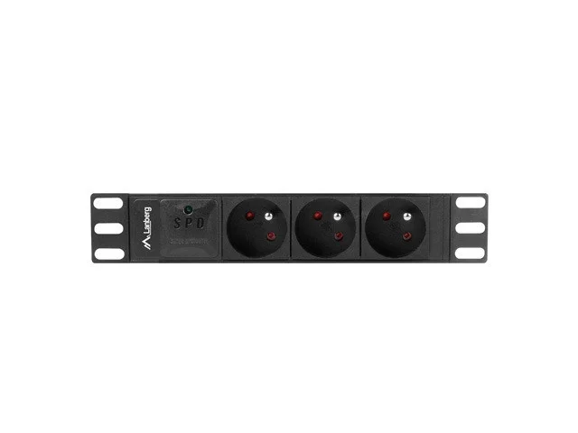 NAPÁJECÍ DISTRIBUČNÍ JEDNOTKA (PDU) 10"  1U 16A 2M 3X FRANCOUZSKÉ ZÁSUVKY ČERNÁ