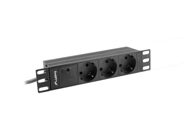 NAPÁJECÍ DISTRIBUČNÍ JEDNOTKA (PDU) 10"  1U 16A 2M 3X SCHUKO ZÁSUVKY ČERNÁ
