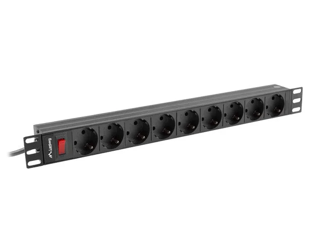 NAPÁJECÍ DISTRIBUČNÍ JEDNOTKA (PDU) 19"  1U 16A 3M 9X SCHUKO ZÁSUVKY ČERNÁ