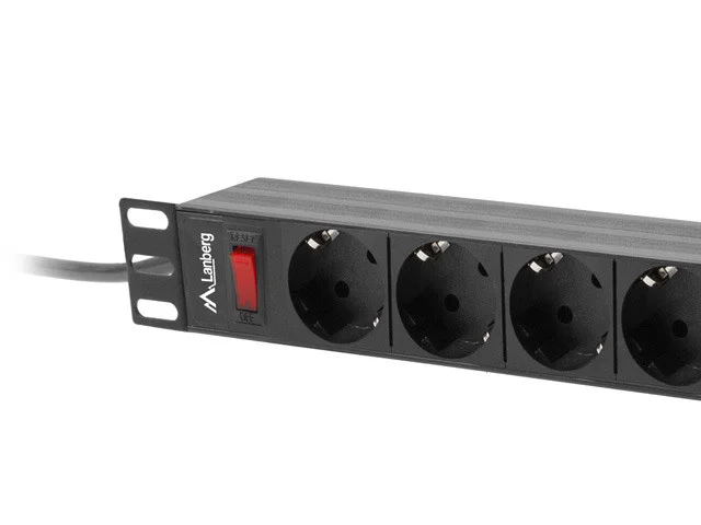 NAPÁJECÍ DISTRIBUČNÍ JEDNOTKA (PDU) 19"  1U 16A 3M 9X SCHUKO ZÁSUVKY ČERNÁ
