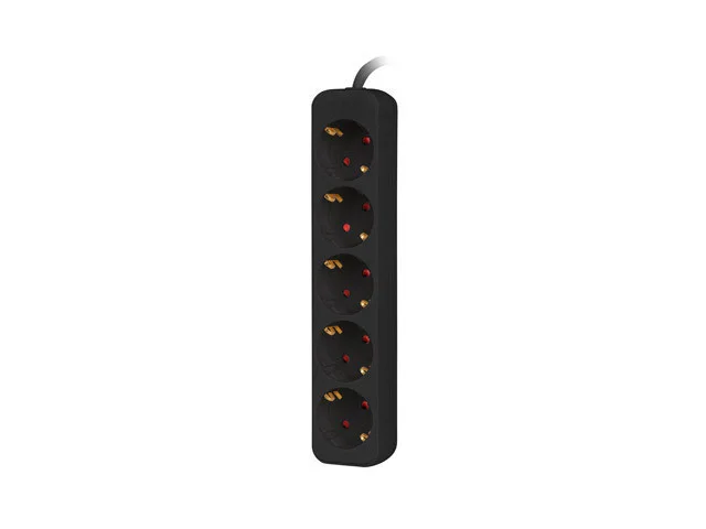 NAPÁJECÍ LIŠTA  3M 5X SCHUKO ZÁSUVKY KVALITNÍ MĚDĚNÝ KABEL ČERNÝ