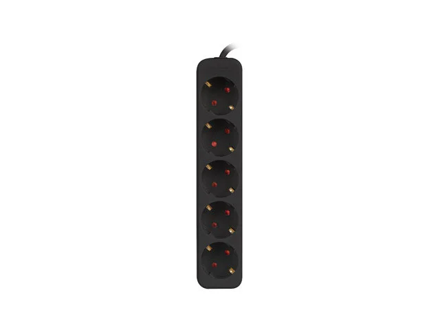 NAPÁJECÍ LIŠTA  3M 5X SCHUKO ZÁSUVKY KVALITNÍ MĚDĚNÝ KABEL ČERNÝ
