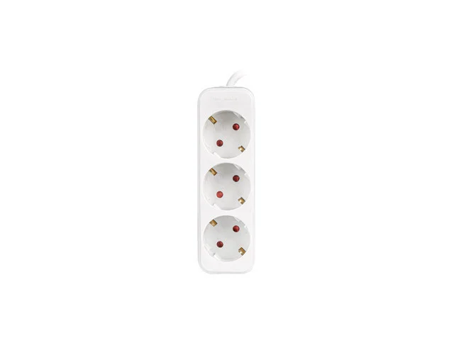 NAPÁJECÍ LIŠTA  1,5 M 3X ZÁSUVKY SCHUKO KVALITNÍ MĚDĚNÝ KABEL BÍLÝ