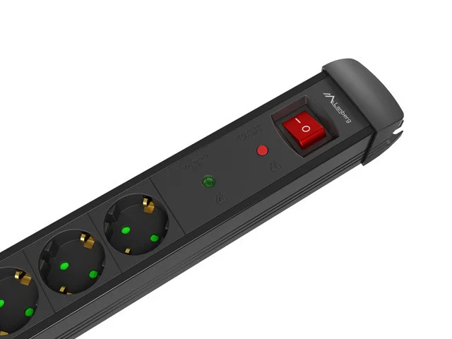 PŘEPĚŤOVÁ OCHRANA  SP1 1,5M 5X SCHUKO ZÁSUVKY ČERNÁ