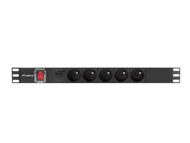 NAPÁJECÍ DISTRIBUČNÍ JEDNOTKA (PDU) 19"  1U 16A 2M 5X FRANCOUZSKÉ ZÁSUVKY ČERNÁ