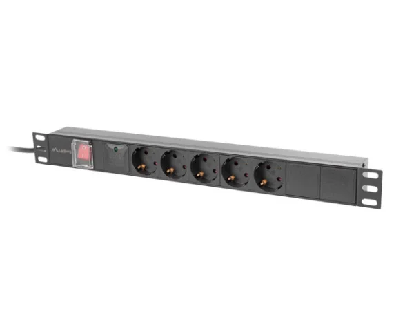 NAPÁJECÍ DISTRIBUČNÍ JEDNOTKA (PDU) 19"  1U 16A 2M 5X SCHUKO ZÁSUVKY ČERNÁ