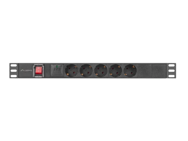 NAPÁJECÍ DISTRIBUČNÍ JEDNOTKA (PDU) 19"  1U 16A 2M 5X SCHUKO ZÁSUVKY ČERNÁ