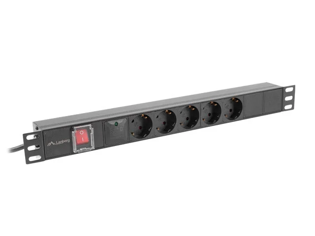 NAPÁJECÍ DISTRIBUČNÍ JEDNOTKA (PDU) 19"  1U 16A 2M 5X SCHUKO ZÁSUVKY ČERNÁ