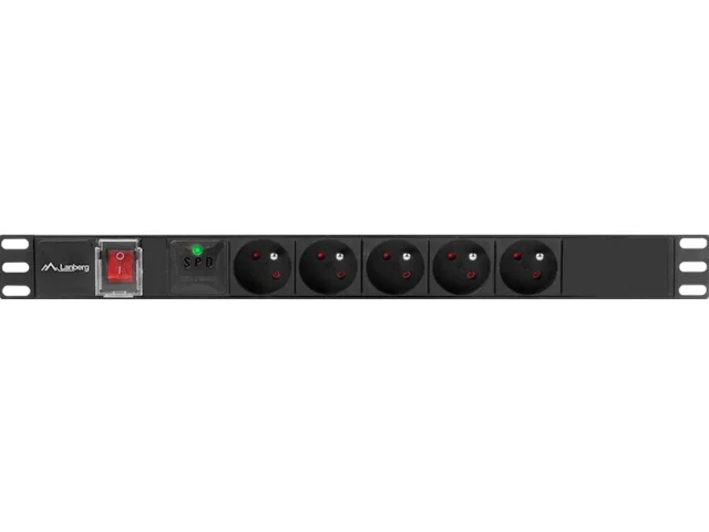 NAPÁJECÍ DISTRIBUČNÍ JEDNOTKA (PDU) 19"  1U 10A 2M 5X FRANCOUZSKÉ ZÁSUVKY ČERNÁ C14