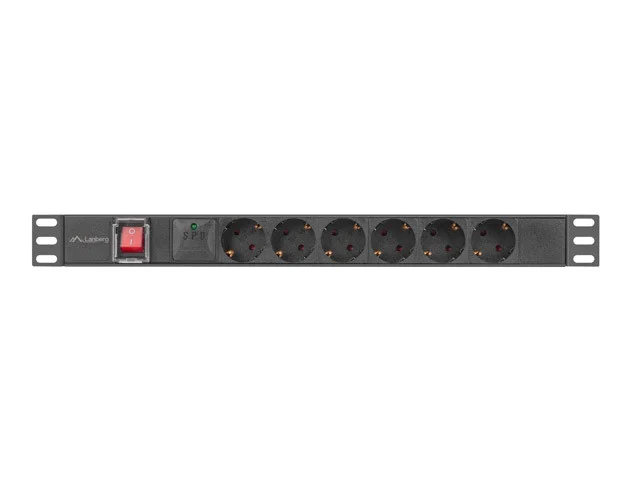 NAPÁJECÍ DISTRIBUČNÍ JEDNOTKA (PDU) 19"  1U 16A 2M 6X SCHUKO ZÁSUVKY ČERNÁ