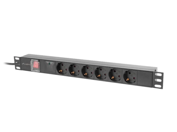 NAPÁJECÍ DISTRIBUČNÍ JEDNOTKA (PDU) 19"  1U 10A 2M 6X SCHUKO ZÁSUVKY ČERNÁ C14