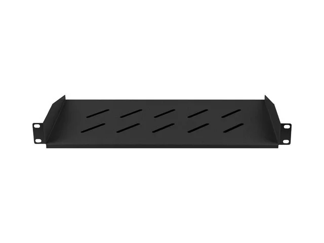 19" PEVNÁ POLICE 1U/483X220MM MAX. NOSNOST DO 25 KG ČERNÁ