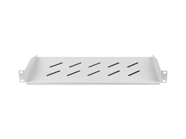 19" PEVNÁ POLICE 1U/483X220MM MAX. NOSNOST DO 25 KG ŠEDÁ
