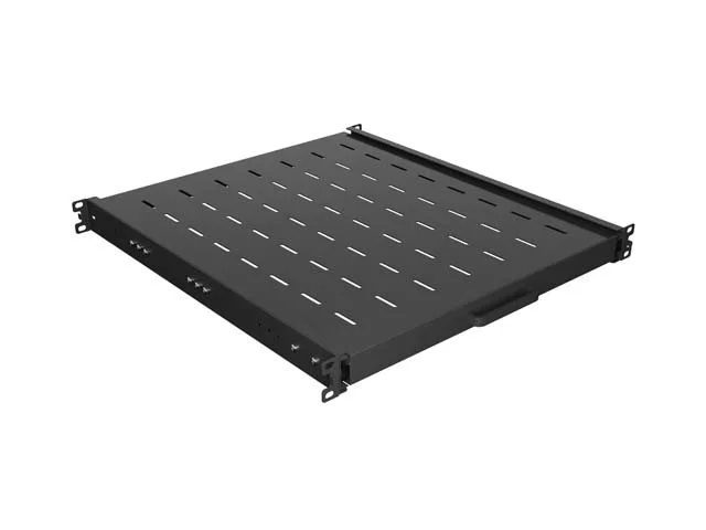19" POSUVNÁ POLICE 1U/445X500MM MAX. NOSNOST DO 35 KG ČERNÁ