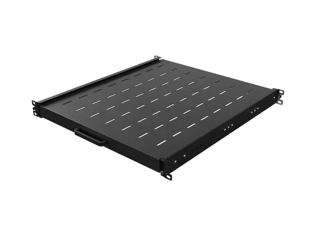 19" POSUVNÁ POLICE 1U/445X350MM MAX. NOSNOST DO 35 KG ČERNÁ