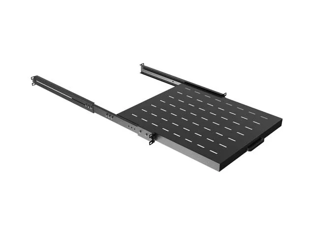 19" POSUVNÁ POLICE 1U/445X350MM MAX. NOSNOST DO 35 KG ČERNÁ