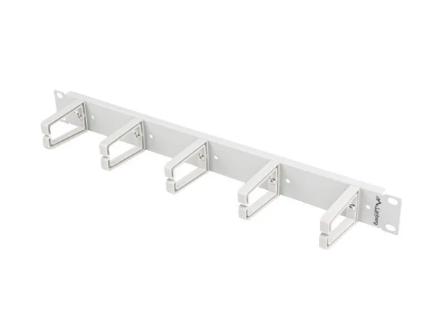 19" PANEL PRO SPRÁVU KABELŮ S 5 PLASTOVÝMI DRŽÁKY 1U TYP B ŠEDÝ