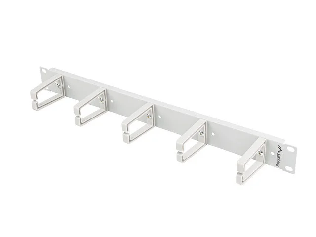 19" PANEL PRO SPRÁVU KABELŮ S 5 PLASTOVÝMI DRŽÁKY 1U TYP B ŠEDÝ