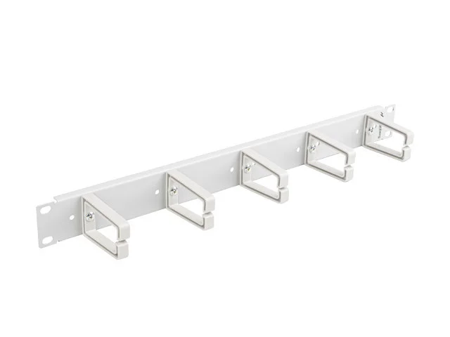 19" PANEL PRO SPRÁVU KABELŮ S 5 PLASTOVÝMI DRŽÁKY 1U TYP B ŠEDÝ