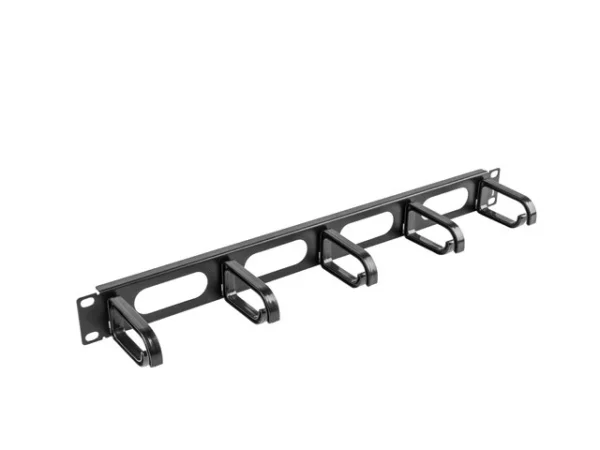 19" PANEL PRO SPRÁVU KABELŮ 5 KROUŽKŮ - TYP B 1U ČERNÝ