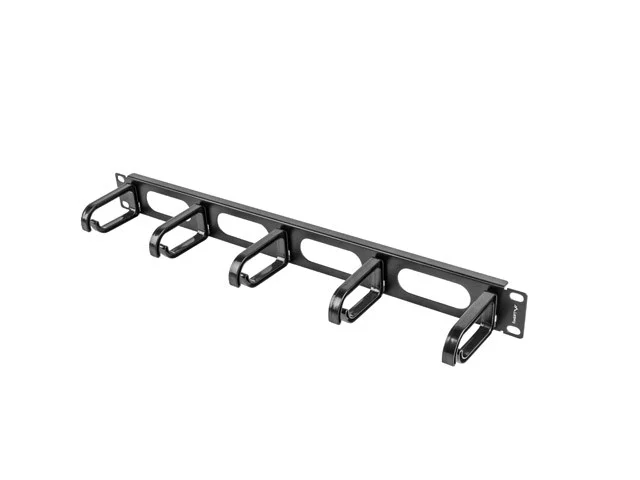 19" PANEL PRO SPRÁVU KABELŮ 5 KROUŽKŮ - TYP B 1U ČERNÝ