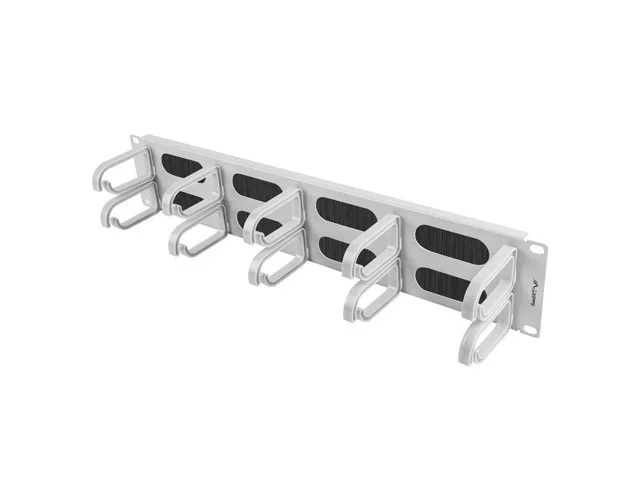 19" PANEL S KARTÁČEM PRO SPRÁVU KABELŮ 10 KROUŽKŮ TYP B 2U ŠEDÝ