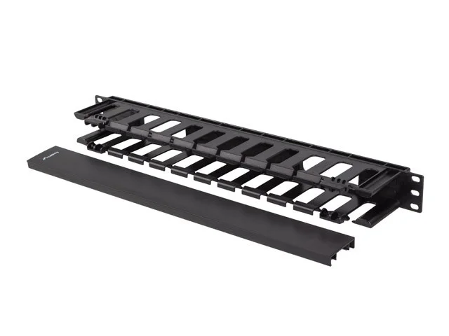 19" KABELOVÝ ORGANIZER PLAST 1U TYP A ČERNÝ