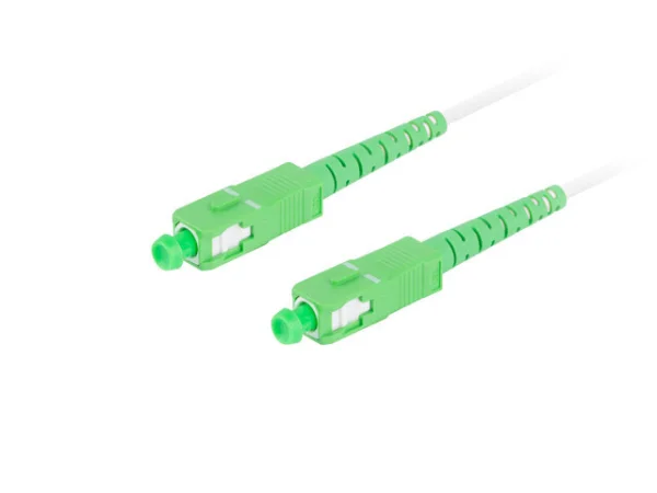 OPTICKÝ PROPOJOVACÍ KABEL SM SC/APC-SC/APC SIMPLEX 15M LSZH G657B3 3.0MM BÍLÝ