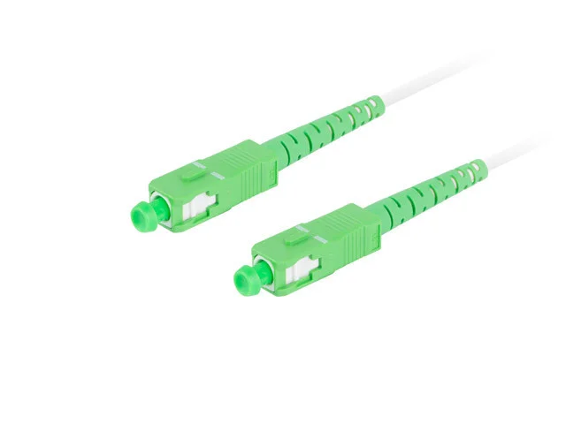 OPTICKÝ PROPOJOVACÍ KABEL SM SC/APC-SC/APC SIMPLEX 15M LSZH G657B3 3.0MM BÍLÝ